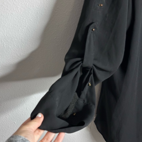 Express Women Black Blouse Button Up Formal Size Small - Picture 5 of 8